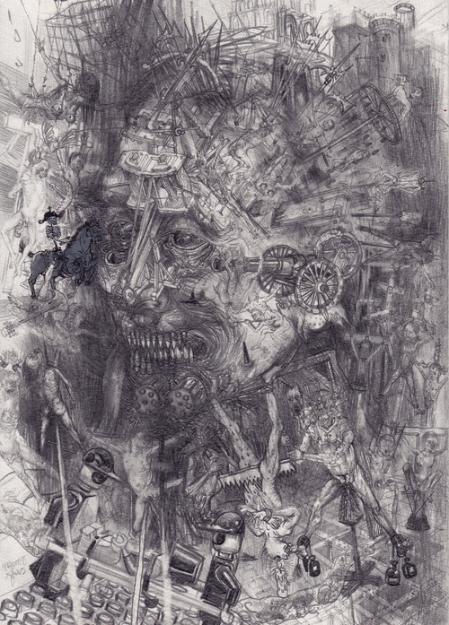 Face of War, 2014 Drawinging - Face of War, 2014