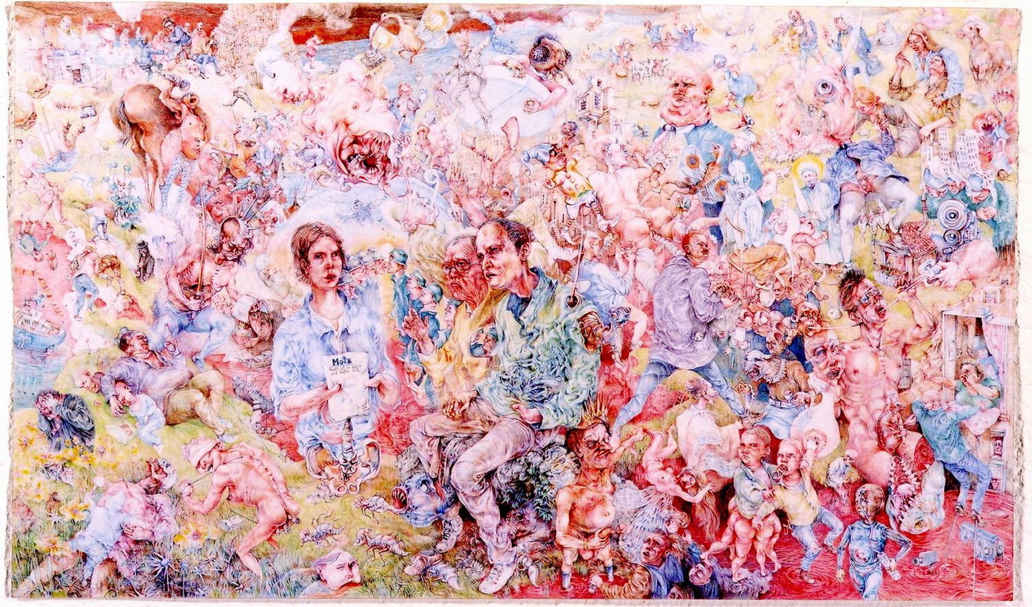 Generalpause beim Turmbau zu Babel, 2002 Painting - Generalpause beim Turmbau zu Babel, 2002